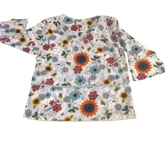 Boho Floral Bell Sleeve Tunic Blouse Medium – Sunflower Print - Picture 3 of 7